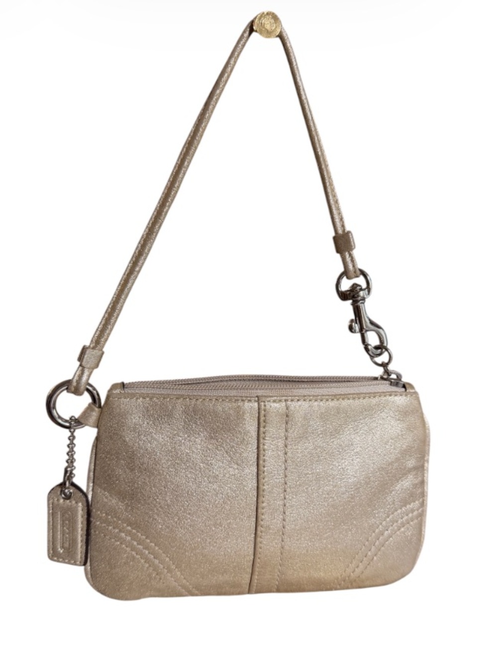 NWOT Coach Pale Gold Soft Leather Wristlet